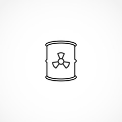 Toxic container vector line icon on white background