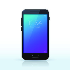 Realistic Smartphone , Black Color . Top View . Isolated Vector Elements