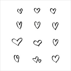 set of heart icons