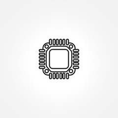 CPU icon on white background