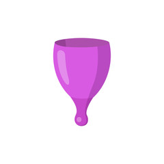 Purple menstrual Cup for Feminine Period, zero waste and Plastic-free concept stock vector illustration isolated on transparent background. Eco-friendly, washable menstrual cup. Sustainable lifestyle