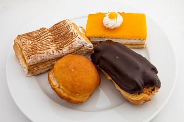  several cakes on a plate