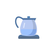 electric kettle flat icon on white background