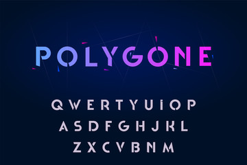 Decorative alphabet, rounded stencil sans serif style letters. Vector illustration.