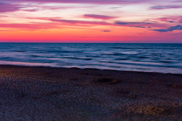 Morze Bałtyckie zachód słońca plaża