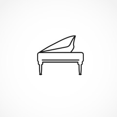 grand piano vector icon on white background