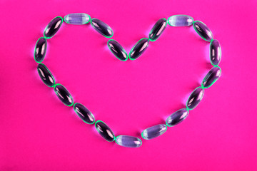 Fish oil capsules, vitamin D supplement