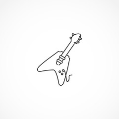 electric guitar vector icon on white background