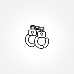 handcuffs icon on white background