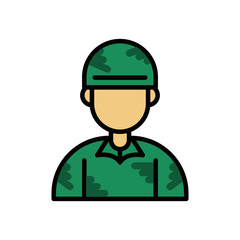 soldier military force isolated icon
