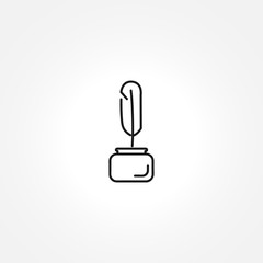 pen and inkwell icon on white background