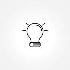 bulb icon on white background
