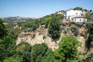 Fototapeta na wymiar Landscape from Tursi, old village in Basilicata