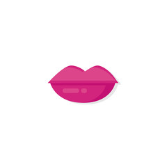 Lips flat icon on white background