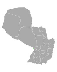 Karte von Asuncion in Paraguay