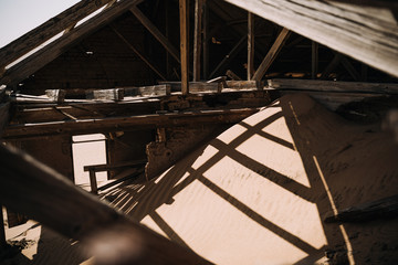 concept photo for attic renovation and roof repair