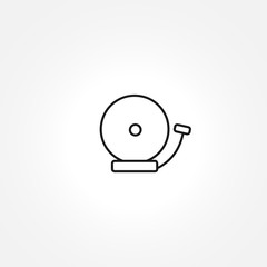 school bell icon on white background, gong line icon