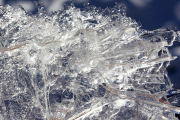 Ice. The frozen water. Winter background.