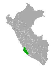 Karte von Ica in Peru