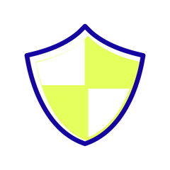 Shield padlock, secure icon vector