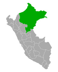 Karte von Loreto in Peru