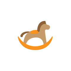 horse toy flat icon on white background