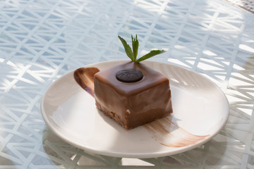 chocolate cake with whipped cream