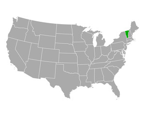 Fototapeta na wymiar Karte von Vermont in USA