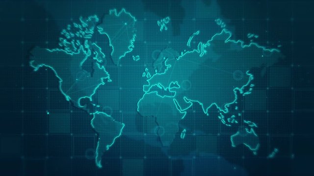 World map digital technology.Business networking background.Map digital tech concept.