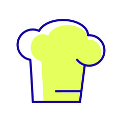 Chef's Hat Symbol Color Chef Cook Hat Icon Isolated on a White Background - Vector Illustration. High Resolution JPEG also available.