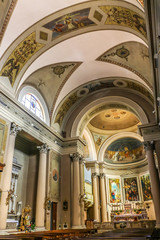 Fototapeta na wymiar Monteforte d'Alpone, Italy. Interiors of catholic church (Chiesa Parrocchiale di Monteforte d'Alpone).