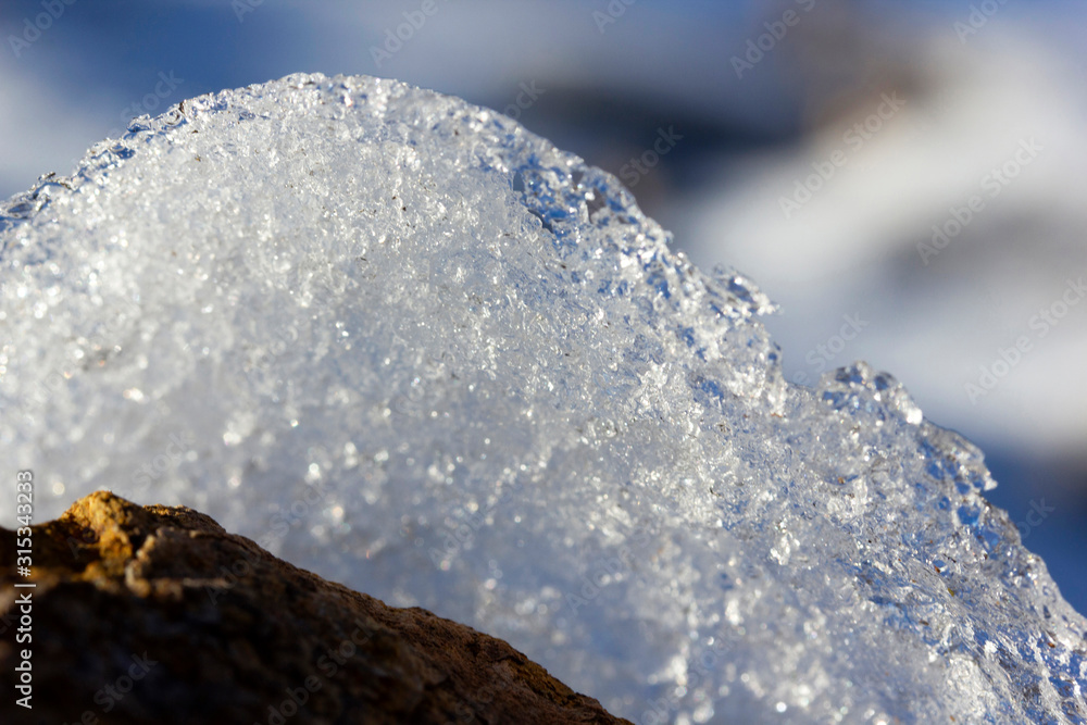 Canvas Prints Ice. The frozen water. Winter background.