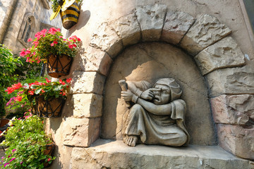 Stone priest sculpture in Bana Hills resort in Danang, Vietnam