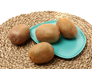 kiwi fruit on white background 
