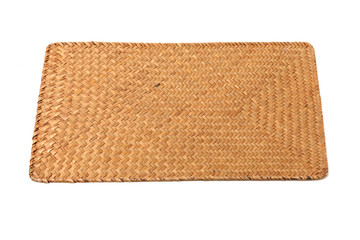Bamboo straw serving mat. Detail, organic.