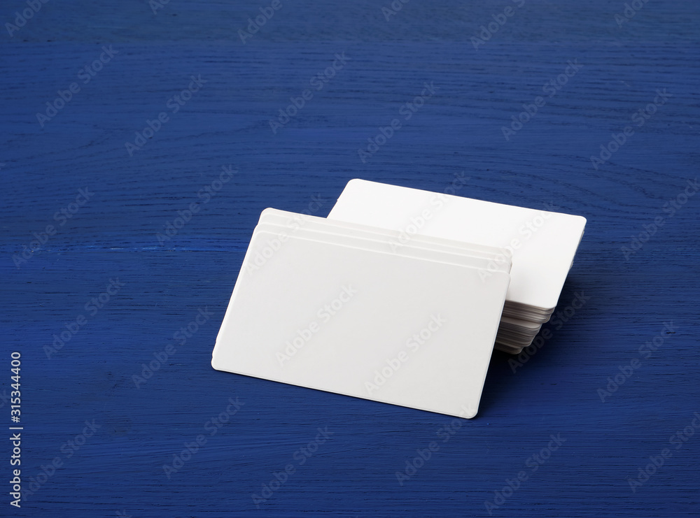 Aufkleber stack of white blank paper rectangular business cards
