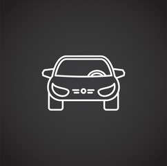 Car icon outline on background for graphic and web design. Creative illustration concept symbol for web or mobile app