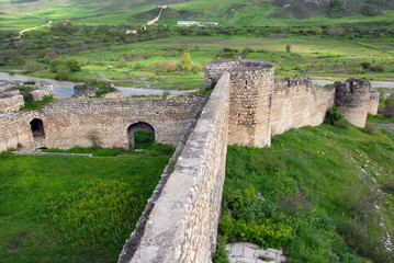 Fototapeta na wymiar Askeran Fortress (turkish) or Mayraberd Fortress (armenian) was builg in 18th century. Outskirts of Askeran village, Mountainous Karabakh.