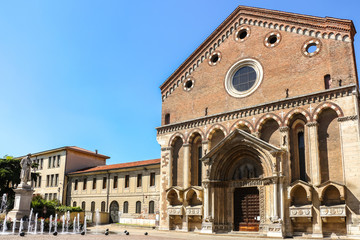 Vicenza, Italy. Beautiful architecture of catholic church (Chiesa di San Lorenzo) in Vicenza.
