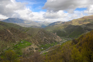 Fototapeta na wymiar View from Zodk (Sotk) Pass. Mountainous Karabakh.