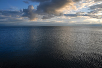Dramatic sunset above Sevan Lake. Gegharkunik Region, Armenia.