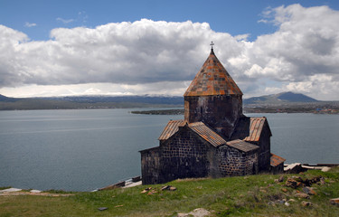 Surb Arakelots church in Sevan Monastery. Sevan Lake, Gegharkunik Region, Armenia.