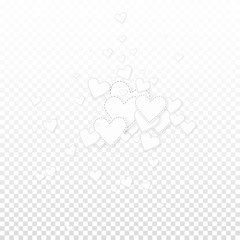 White heart love confettis. Valentine's day explos