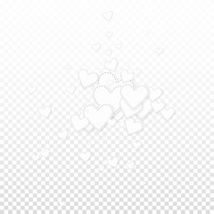 White heart love confettis. Valentine's day explos