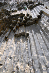 Basalt wall in Azat River Canyon. Kotayk Region, Armenia.