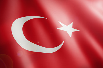 flag of turkey waving in loop