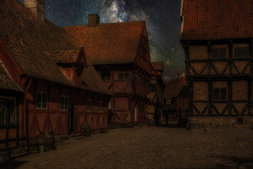 old house in the evening