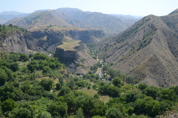 Fototapeta na wymiar Azat River Gorge. View from Garni Temple. Kotayk Region, Armenia.