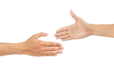 The image of an Asian hand on a white background clipping path.