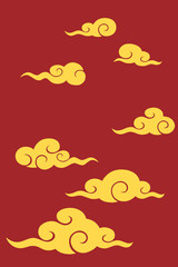 Fototapeta na wymiar Chinese new year background with gold cloud 